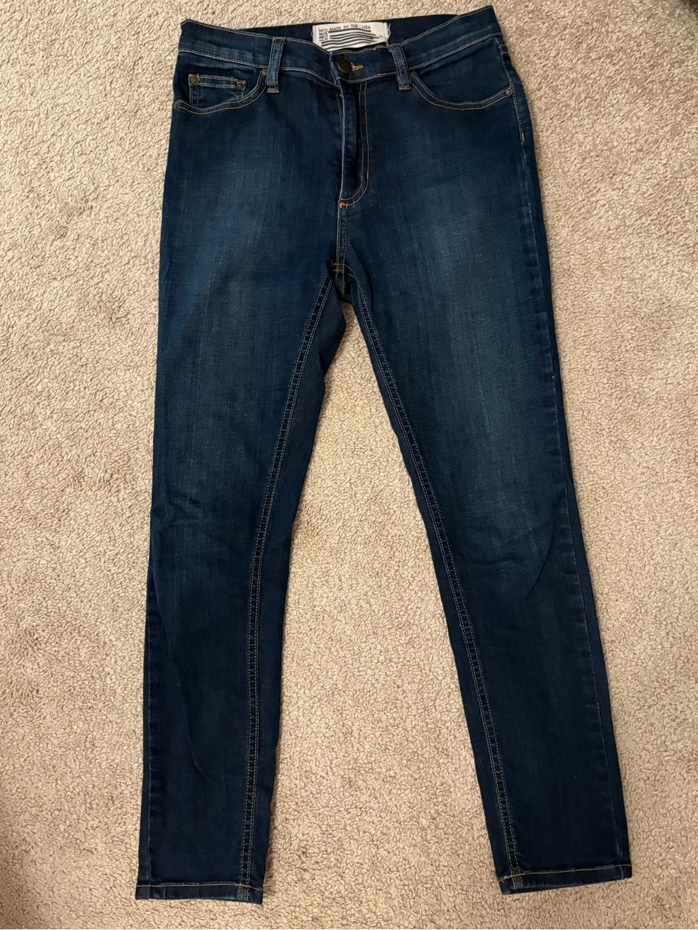 FREE PEOPLE Dark Blue Women’s Skinny Jeans HIGHER RISE SIZE 27 EUC